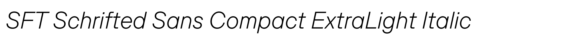 SFT Schrifted Sans Compact ExtraLight Italic image